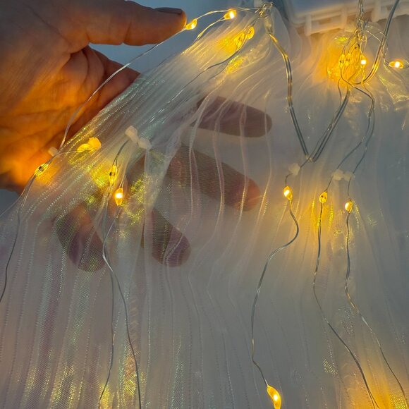 LED Light Up Iridescent Sheer Wings Cape Costume - Picture 10 of 10